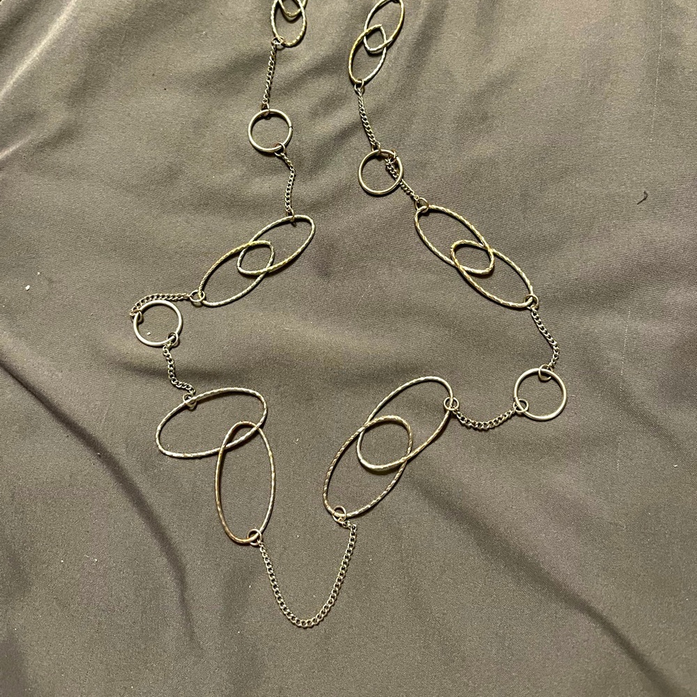 Silver long necklace